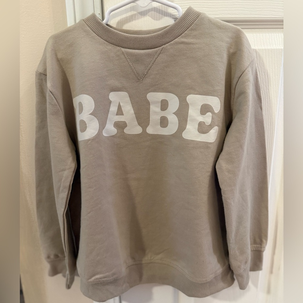 LC Lauren Conrad Tan 'Babe' Sweatshirt